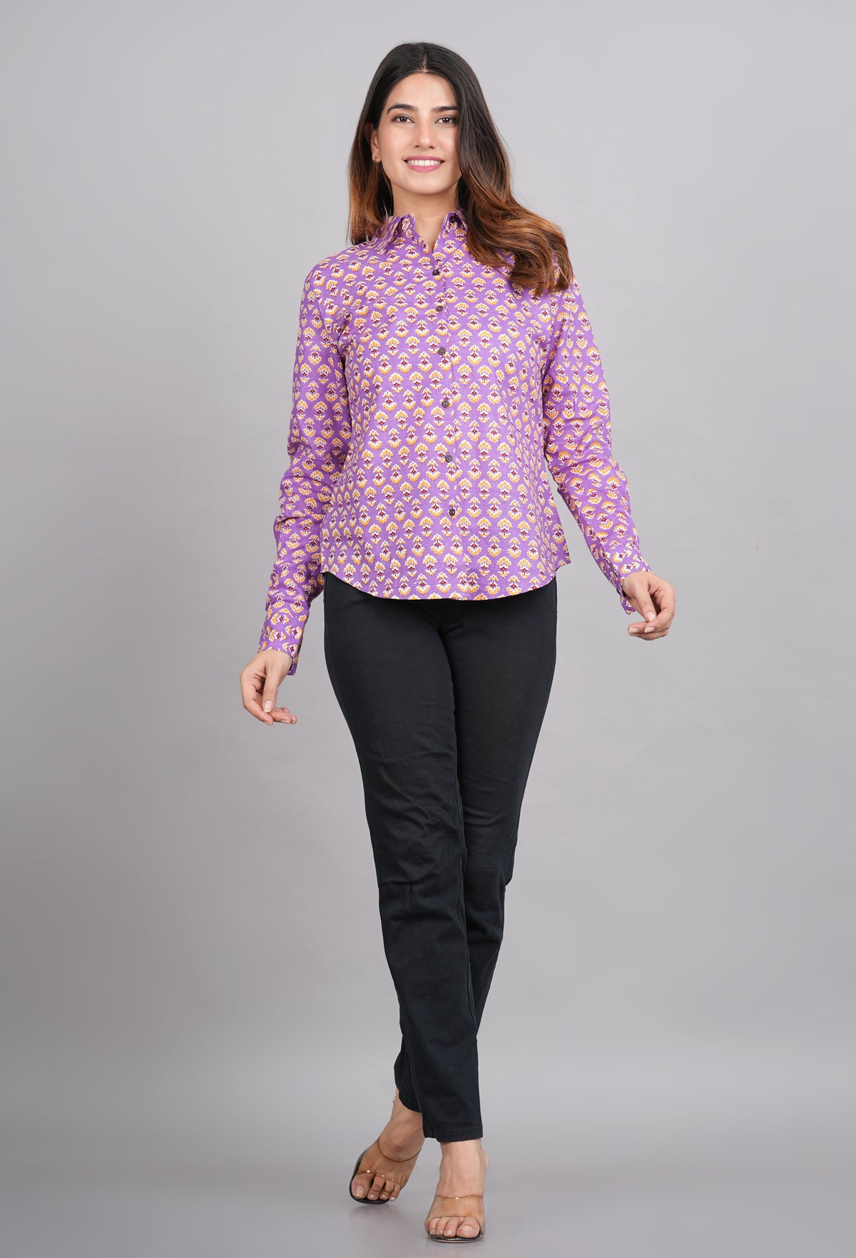 House of RP Women's Pink Cotton Floral Printed Casual Shirt | Grocsy