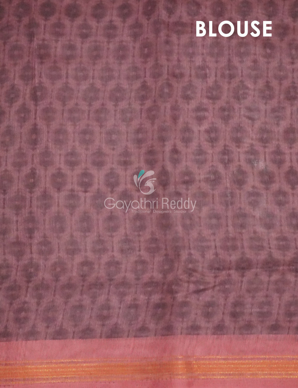 Mauve Pink Colour Geometric Print Semi Chanderi Saree By Gayathri Reddy Designer Studio | Grocsy