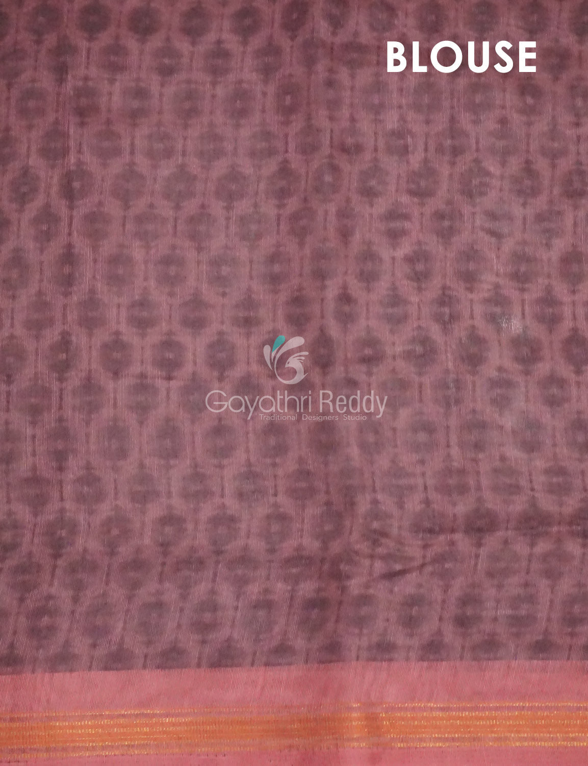 Mauve Pink Colour Geometric Print Semi Chanderi Saree By Gayathri Reddy Designer Studio | Grocsy