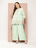Sztori Plus Size Ethnic Motifs Printed Kurti & Palazzos | Grocsy