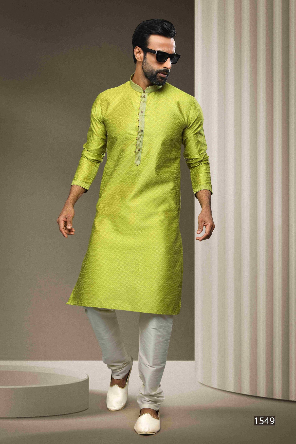 Raivat Ethnic Jacquard Silk Brocade Pintux Work Kurta Pajama In Mint Green Colour | Grocsy
