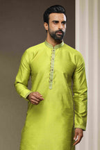 Raivat Ethnic Jacquard Silk Brocade Pintux Work Kurta Pajama In Mint Green Colour | Grocsy