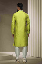 Raivat Ethnic Jacquard Silk Brocade Pintux Work Kurta Pajama In Mint Green Colour | Grocsy