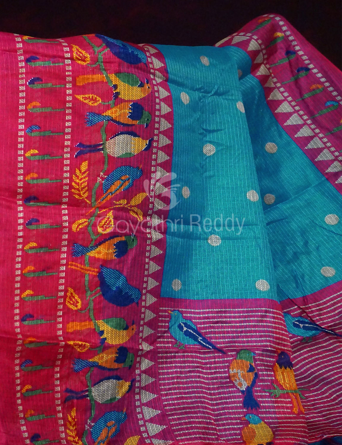 Rama Green Geometrical Design Semi Soft Silk Kota Saree By Gayathri Reddy Designer Studio | Grocsy