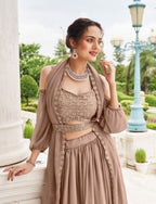 Anaita Chiku Georgette Lehenga Choli With Sequence & Thread Work | Grocsy