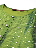 Sangria Women Dyed Regular Sequinned Kurta with Trousers | Grocsy