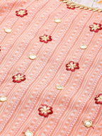 All About You Women Ethnic Motifs Embroidered Gotta Patti Kurta With Trousers | Grocsy
