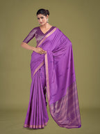 Monjolika Fashion Charming Lavender Color Silk Golden Zari Woven Ceremony Saree | Grocsy