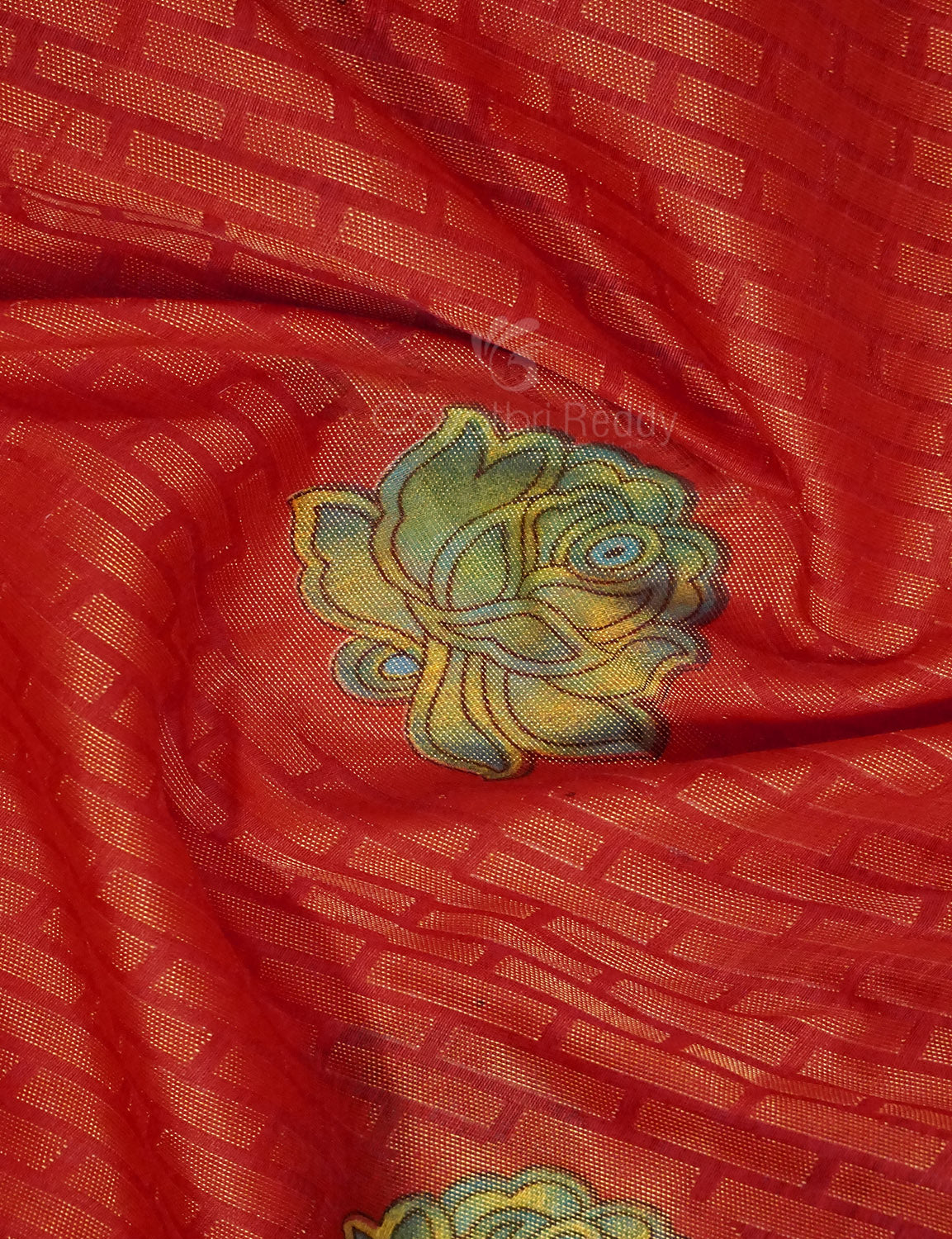 Orange Colour With Ink Blue Blouse Cotton Brasso Saree By Gayathri Reddy Designer Studio | Grocsy