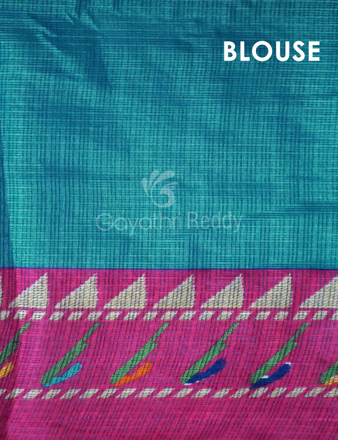 Rama Green Geometrical Design Semi Soft Silk Kota Saree By Gayathri Reddy Designer Studio | Grocsy