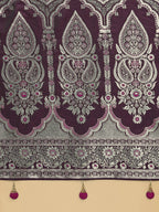 Monjolika Fashion Wine Banarasi Satin Silk Saree with Intricate Zari Work with Rich Weaving Pattern | Grocsy