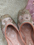 Desi Colour Women Indian Ethnic Footwear-Party Collection - Gold Pearl | Grocsy