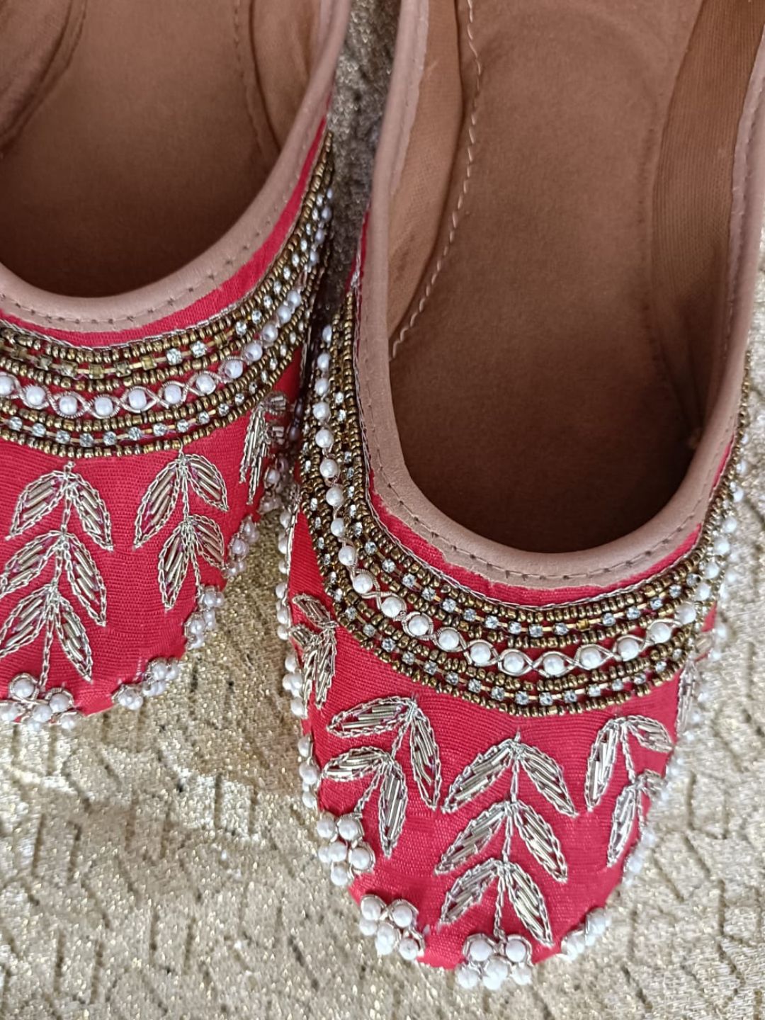 Desi Colour Women Indian Ethnic Footwear-Party Collection - Red | Grocsy