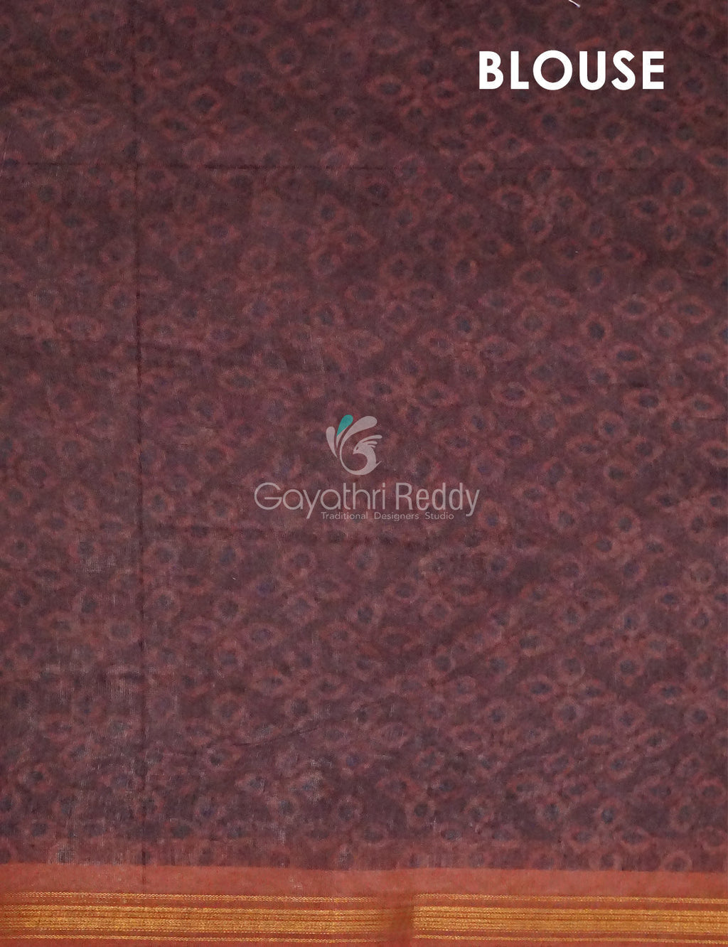 Light Coffee Brown Coloured Discharge Print Semi Chanderi Saree By Gayathri Reddy Designer Studio | Grocsy