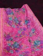Neon Pink Printed Semi Chanderi Saree By Gayathri Reddy Designer Studio | Grocsy