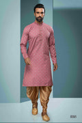Raivat Ethnic Cotton Digital Print Kurta Pajama In Dark Pink Colour | Grocsy
