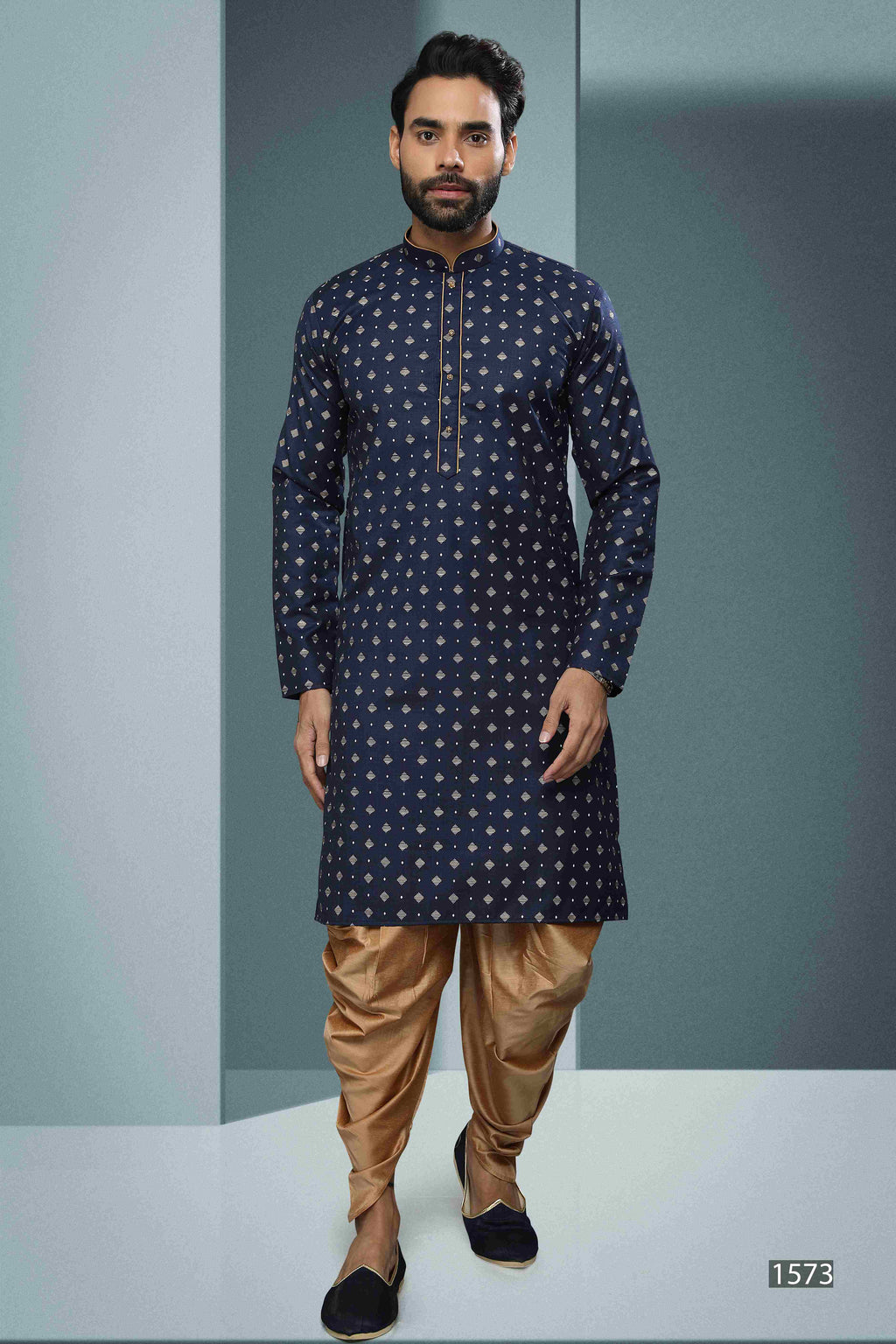 Raivat Ethnic Cotton Digital Print Kurta Pajama In Blue Colour | Grocsy