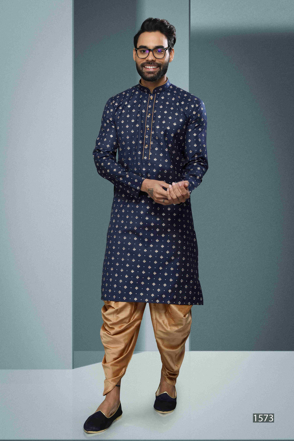 Raivat Ethnic Cotton Digital Print Kurta Pajama In Blue Colour | Grocsy