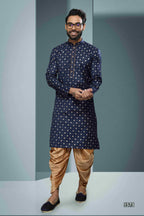 Raivat Ethnic Cotton Digital Print Kurta Pajama In Blue Colour | Grocsy