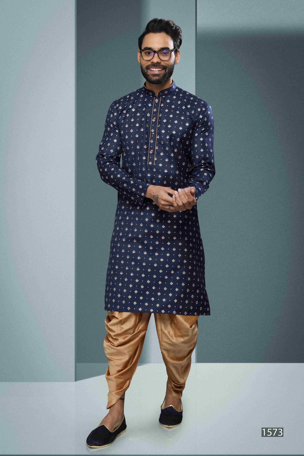 Raivat Ethnic Cotton Digital Print Kurta Pajama In Blue Colour | Grocsy