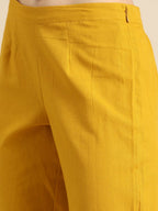 All About You Women Green Ethnic Motifs Printed Kurta with Mustard Yellow Trousers | Grocsy