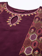 Sangria Women Floral Embroidered Regular Sequinned Kurta With Trousers & With Dupatta | Grocsy