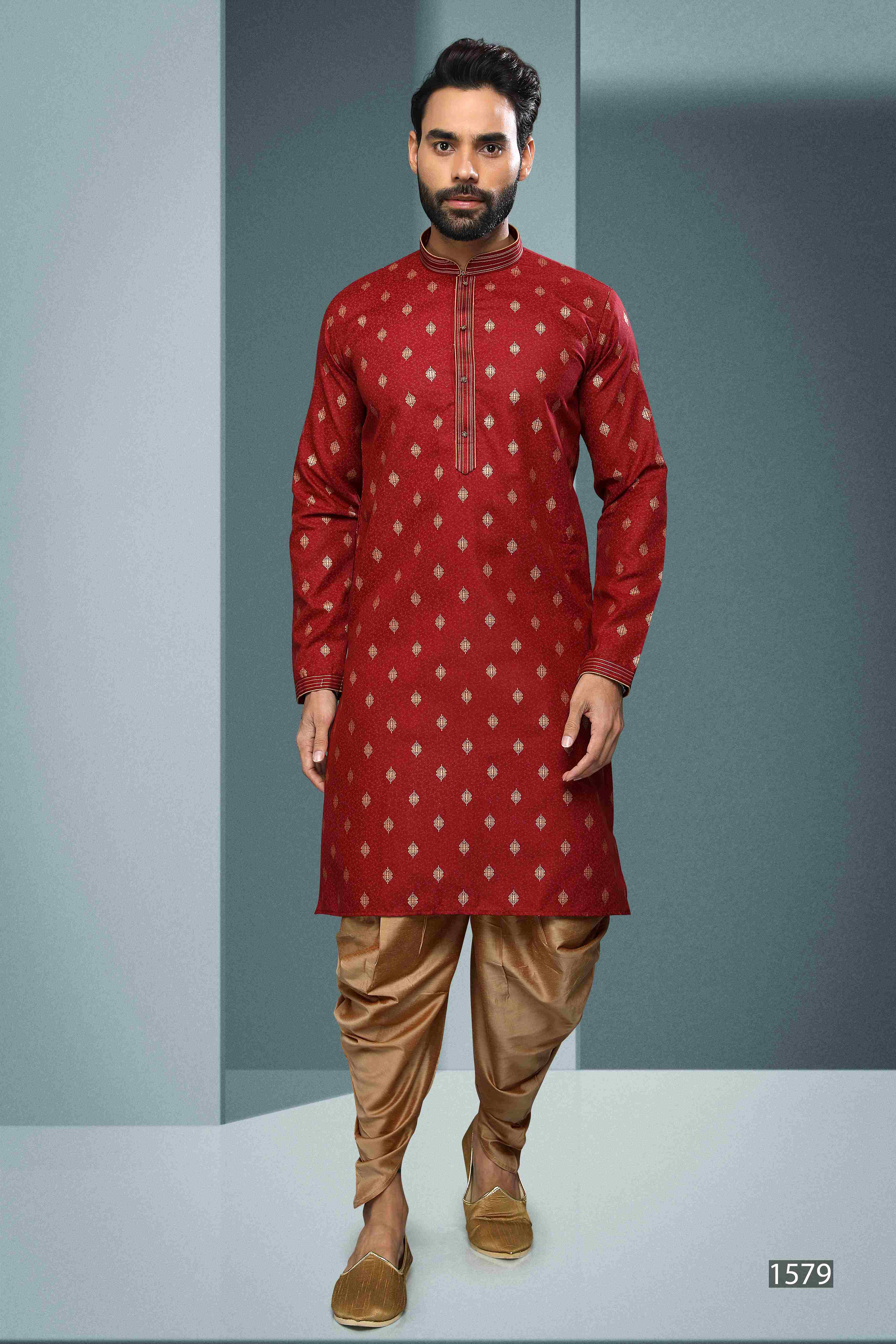 Raivat Ethnic Cotton Digital Print Pintux Work Kurta Pajama In Maroon Colour | Grocsy