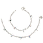 AanyaCentric Silver Plated Traditional Anklets Payal - Classic and Stylish for Women and Girls | Grocsy
