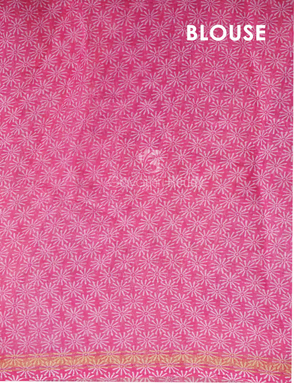 Neon Pink Printed Semi Chanderi Saree By Gayathri Reddy Designer Studio | Grocsy