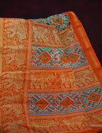 Sea Green Colour All Over Print Semi Chanderi Saree By Gayathri Reddy Designer Studio | Grocsy