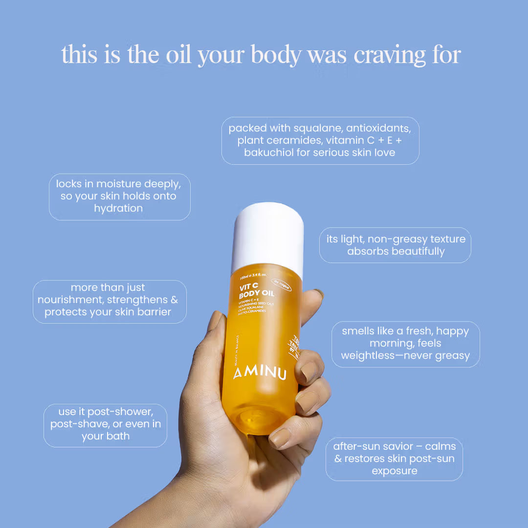 Aminu Melting Aminu Vit C Body Oil for Brightening & Hydrating | Grocsy