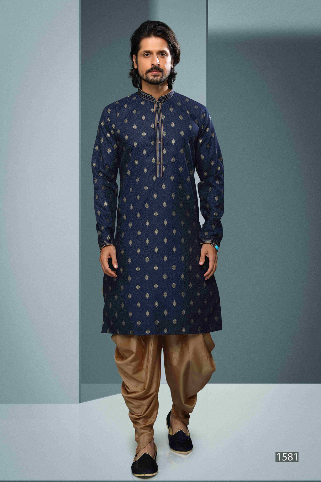 Raivat Ethnic Cotton Digital Print Pintux Work Kurta Pajama In Blue Colour | Grocsy