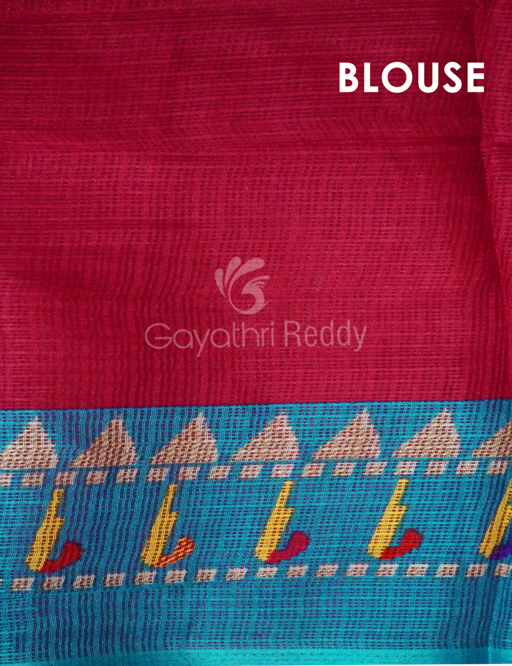 Rani Pink And Blue Printed Semi Soft Silk Kota Saree By Gayathri Reddy Designer Studio | Grocsy