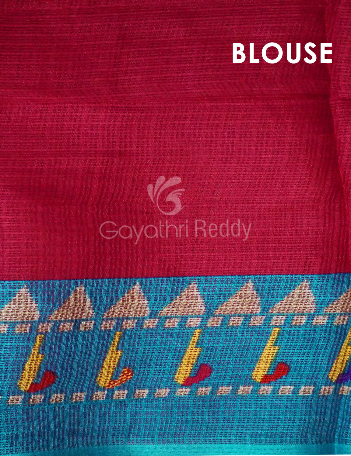 Rani Pink And Blue Printed Semi Soft Silk Kota Saree By Gayathri Reddy Designer Studio | Grocsy