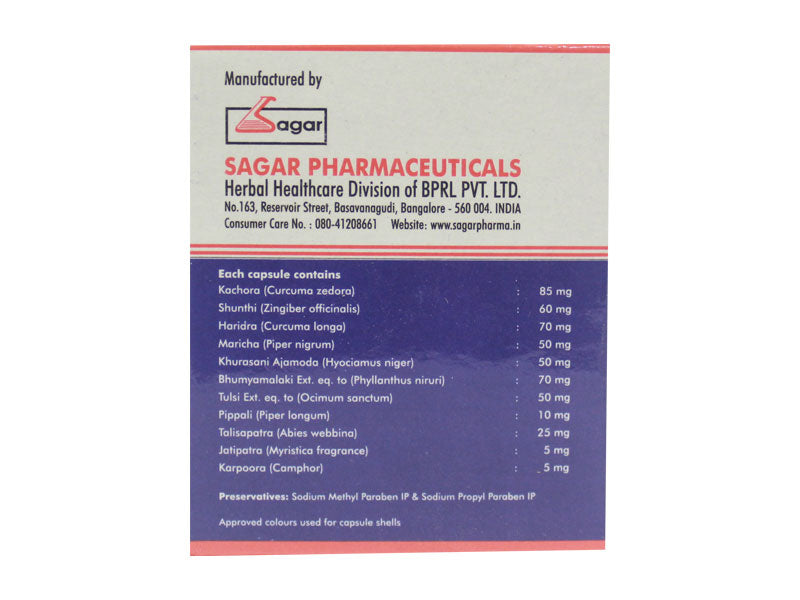 Sagar Ayurveda Nasollerin Capsules | Grocsy