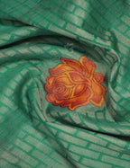 Sea Green Colour With Orange Blouse Cotton Brasso Saree By Gayathri Reddy Designer Studio | Grocsy