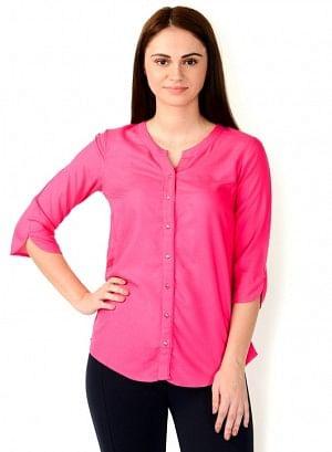 W for Woman Pink 3/4 Sleeve Top | Grocsy