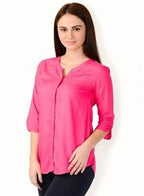 W for Woman Pink 3/4 Sleeve Top | Grocsy
