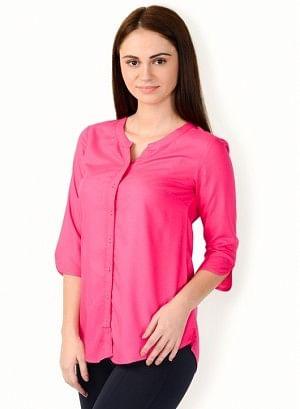 W for Woman Pink 3/4 Sleeve Top | Grocsy
