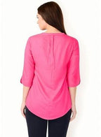 W for Woman Pink 3/4 Sleeve Top | Grocsy