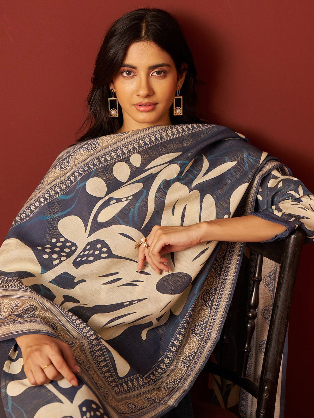 Indo Era Women Floral Printed Beads and Stones Kurta with Trousers & Dupatta Kurta Sets | Grocsy