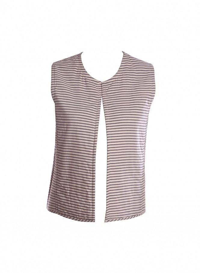 W for Woman Off-White Printed Sleeveless Gillet | Grocsy