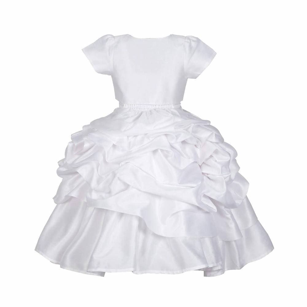 Asmaani Baby Girl's White Colour Satin A-Line Maxi Full Length Dress (AS-DRESS-22120) | Grocsy