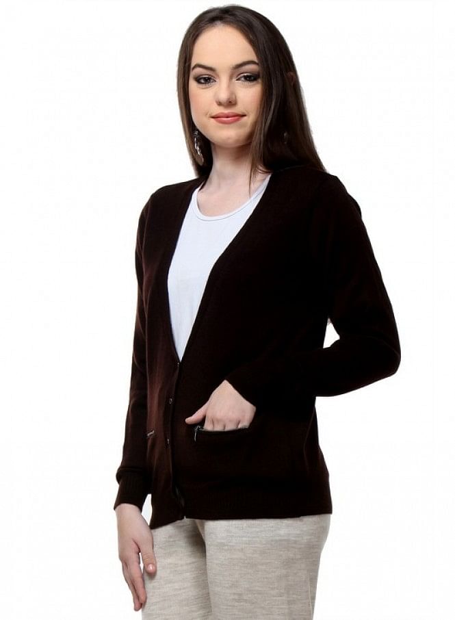 W for Woman Brown Cardigan | Grocsy