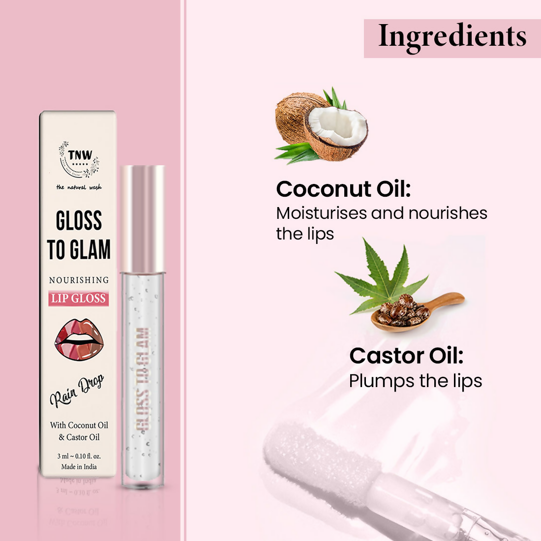 The Natural Wash Gloss To Glam Nourishing Lip Gloss - Raindrop | Grocsy