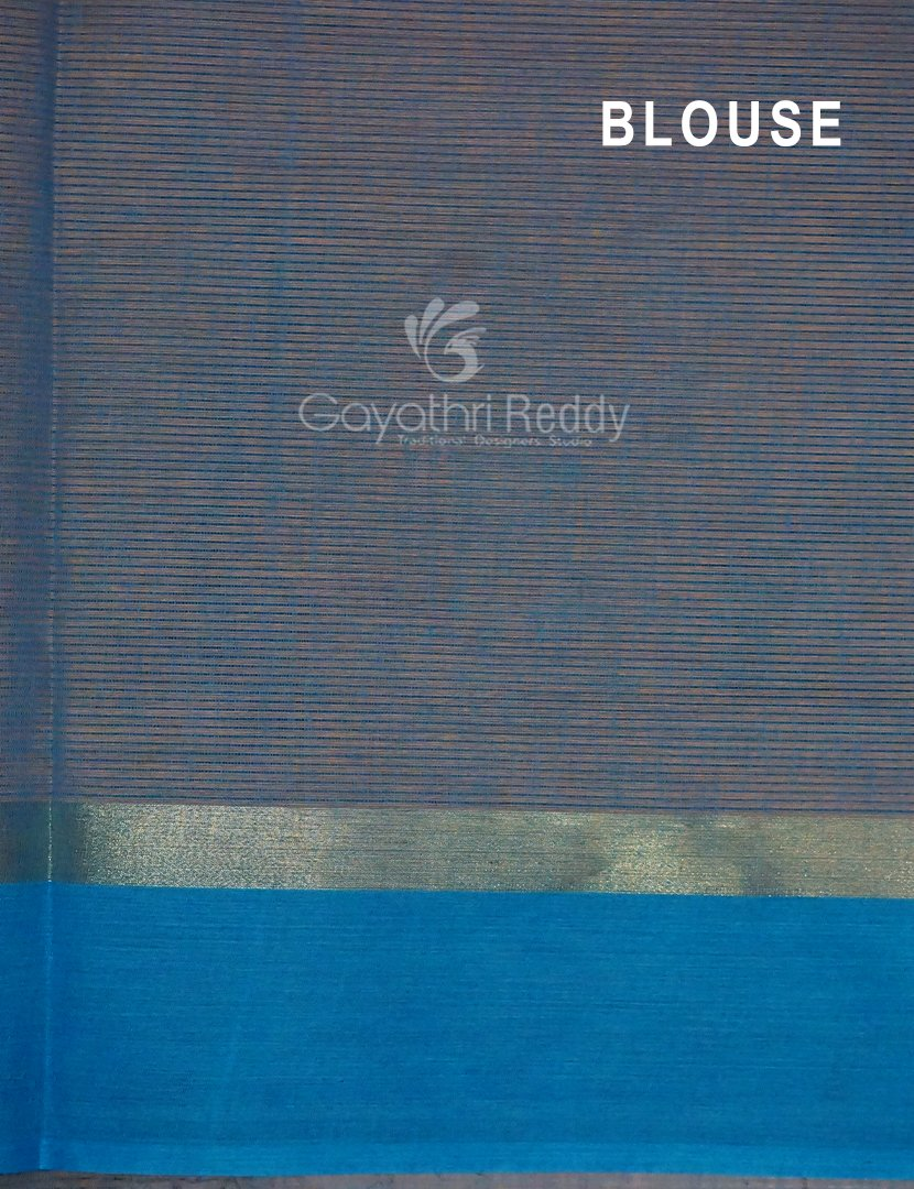 Dual Shades of Orange With Contrast Blouse Pure Mangalgiri Cotton By Gayathri Reddy Designer Studio | Grocsy