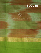Dual Shades of Peach Pink Mangalagiri Ikkat Cotton Saree By Gayathri Reddy Designer Studio | Grocsy