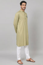 Laurel Embroidered Cotton Kurta by Hilo Design | Grocsy