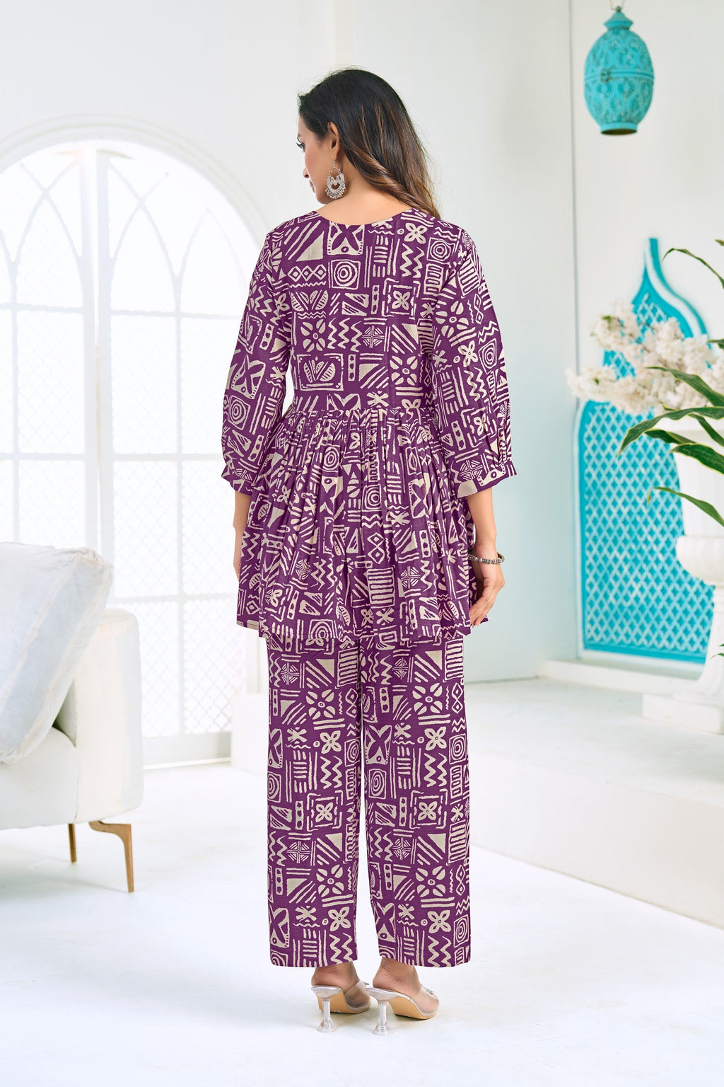 Anaita Purple Stylish Readymade Co-Ords Set | Grocsy