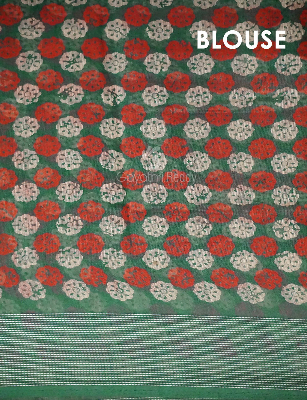Green Colored Motif Prints Semi Chanderi Saree By Gayathri Reddy Designer Studio | Grocsy